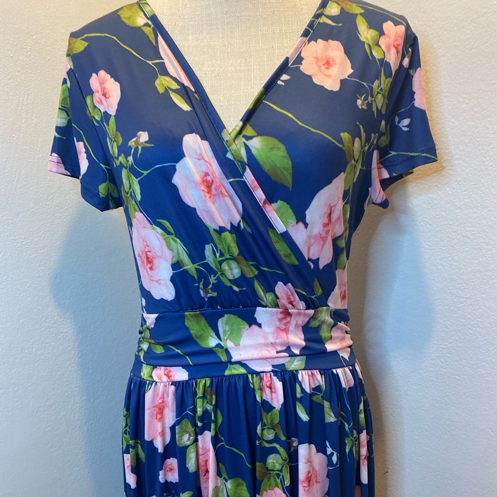 Ouges Blue Floral Maxi Dress - image 2
